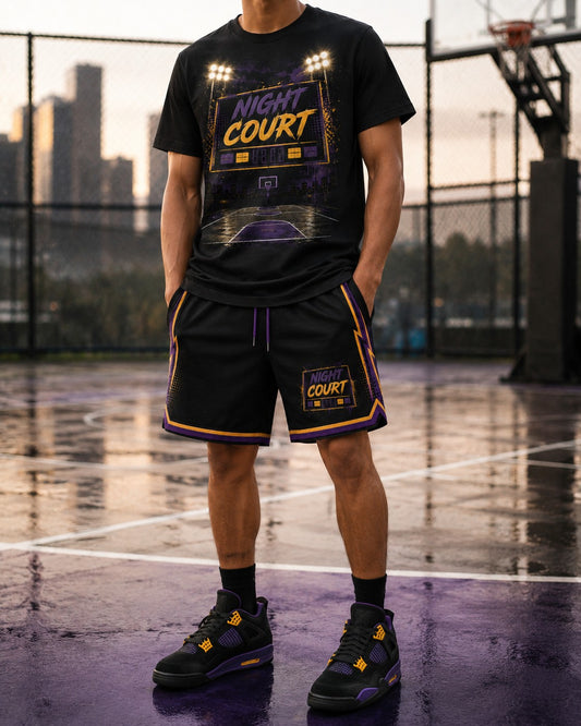 Purple/Gold Short Set, lifestyle 1