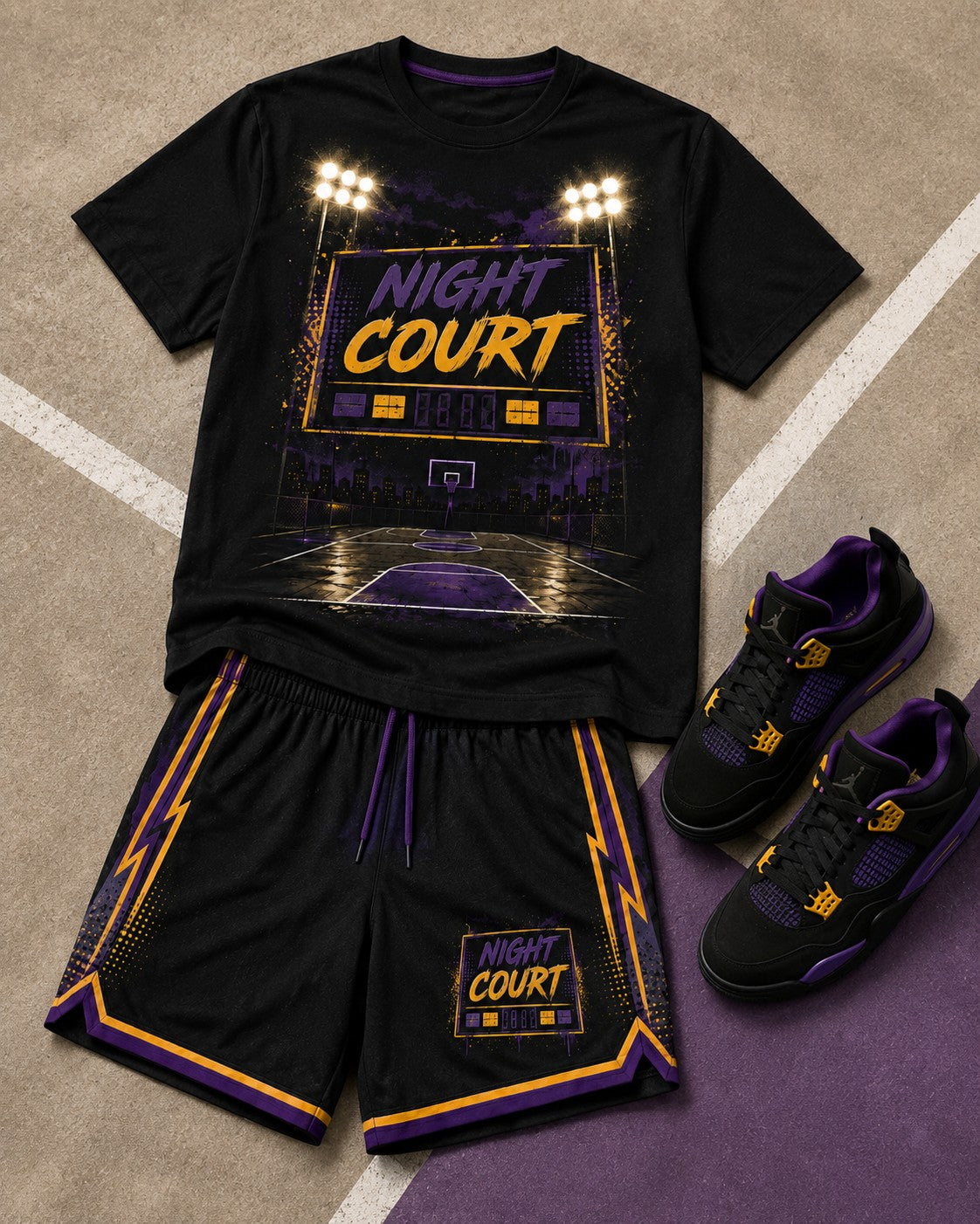 Purple/Gold Short Set, lifestyle 3