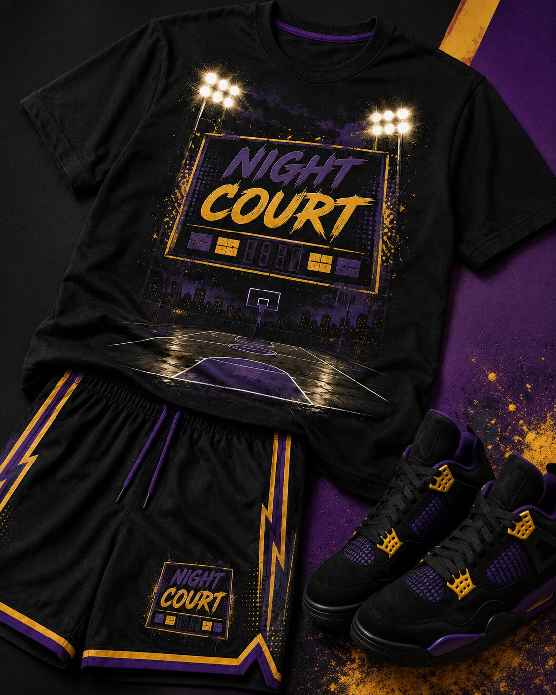 Purple/Gold Short Set, lifestyle 4