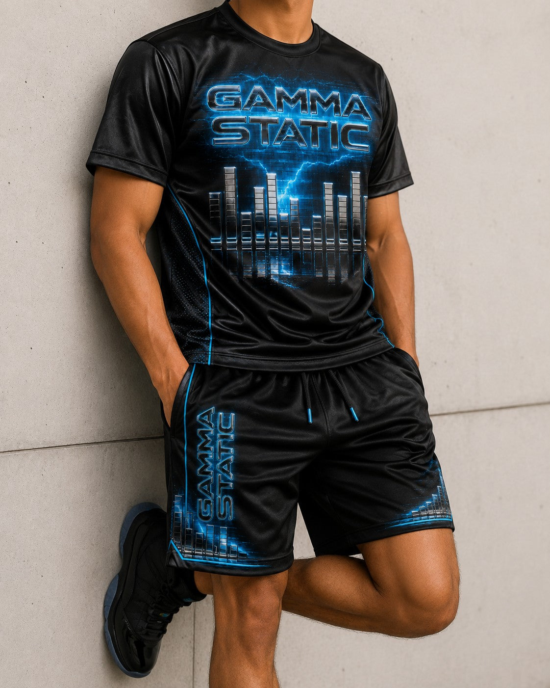 Black/Blue Short Set, lifestyle 1