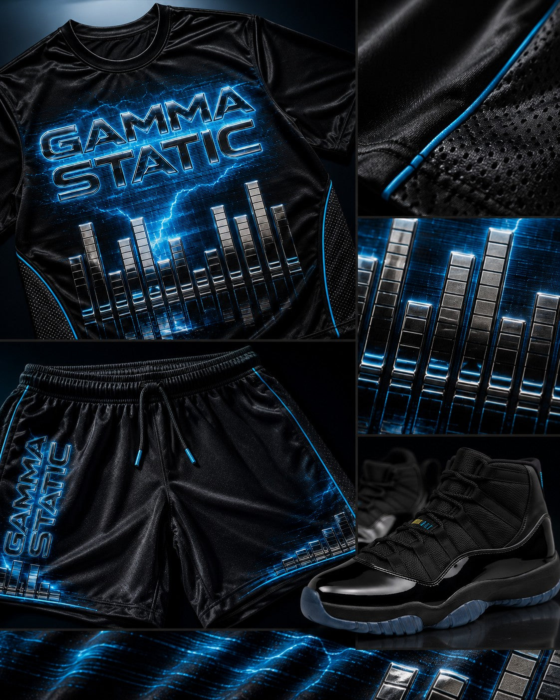 Black/Blue Short Set, lifestyle 4