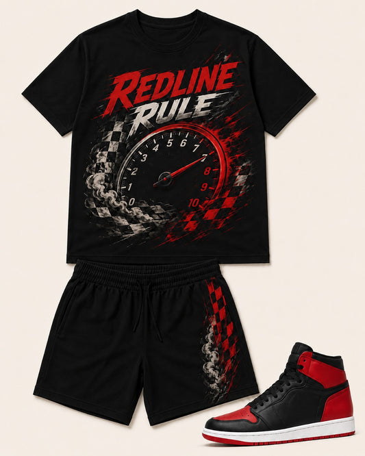 Red/Black Short Set, front