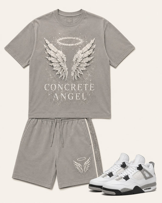 White/Grey Short Set, front