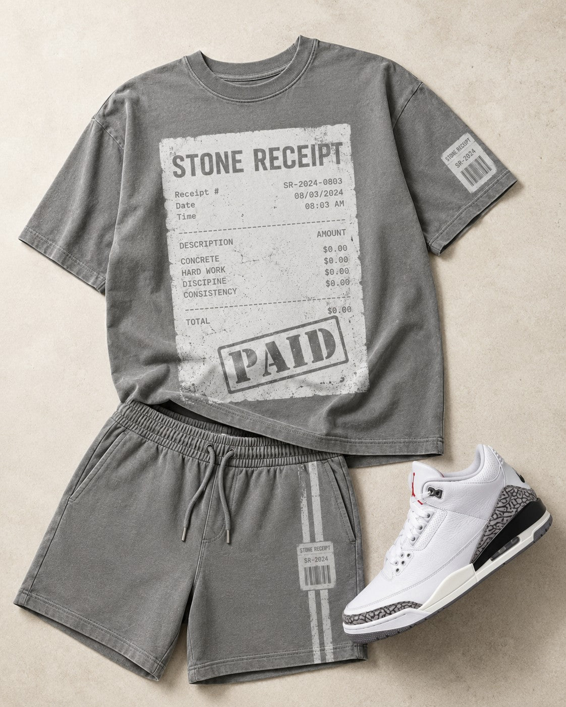 Grey/White Short Set, lifestyle 3
