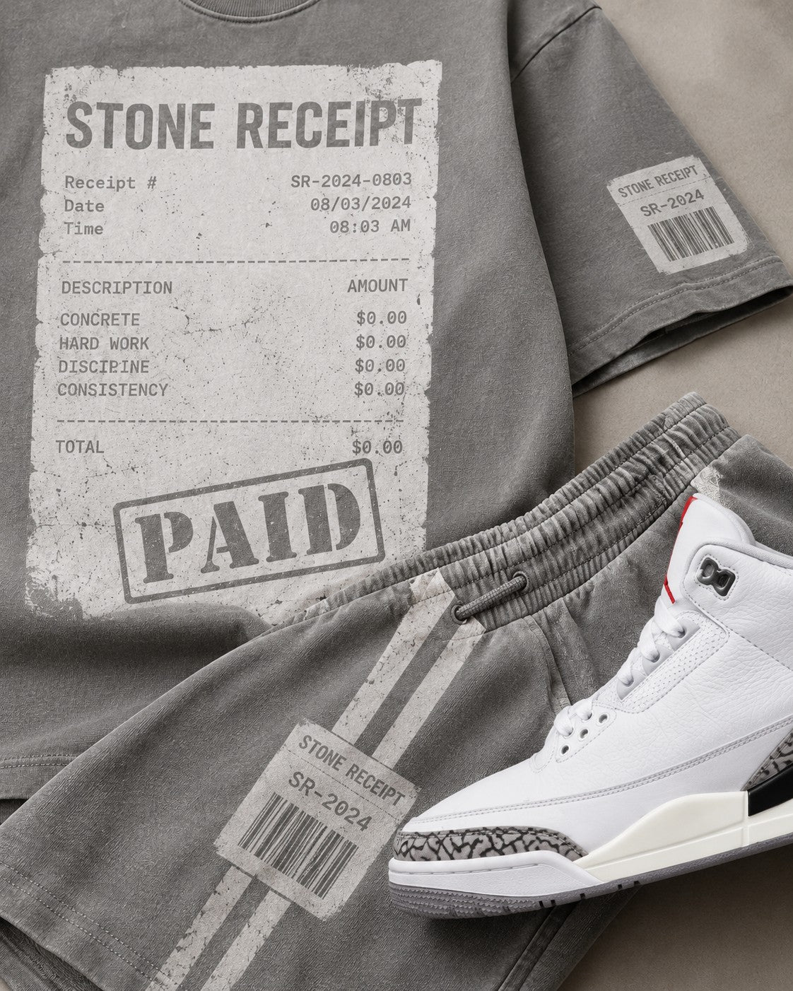 Grey/White Short Set, lifestyle 4