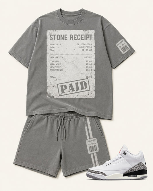 Grey/White Short Set, front