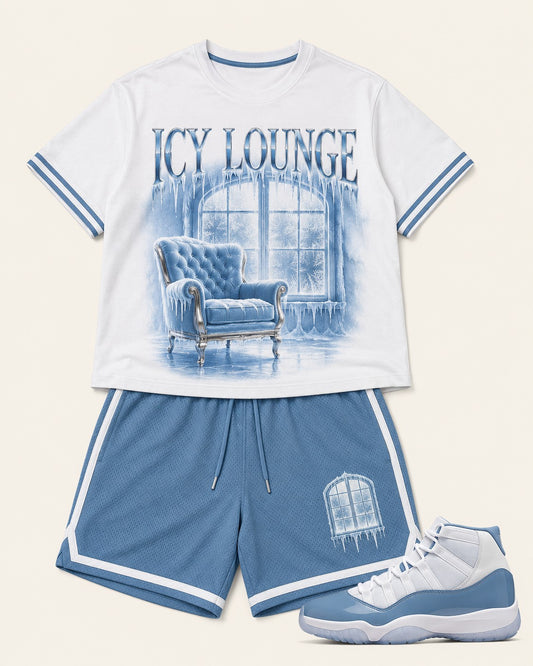 Blue/White Short Set, front