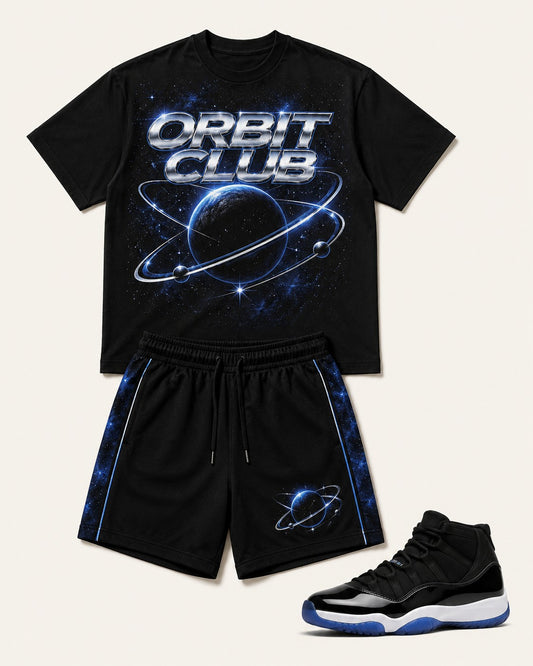 Black/Blue Short Set, front