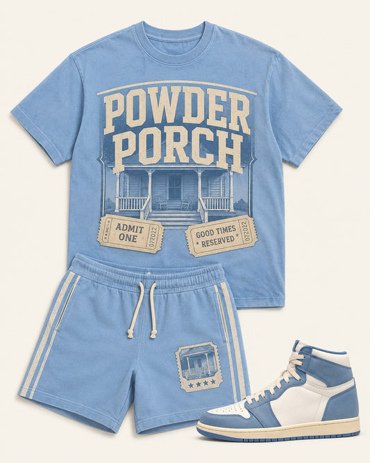 Blue/Sail Short Set, front