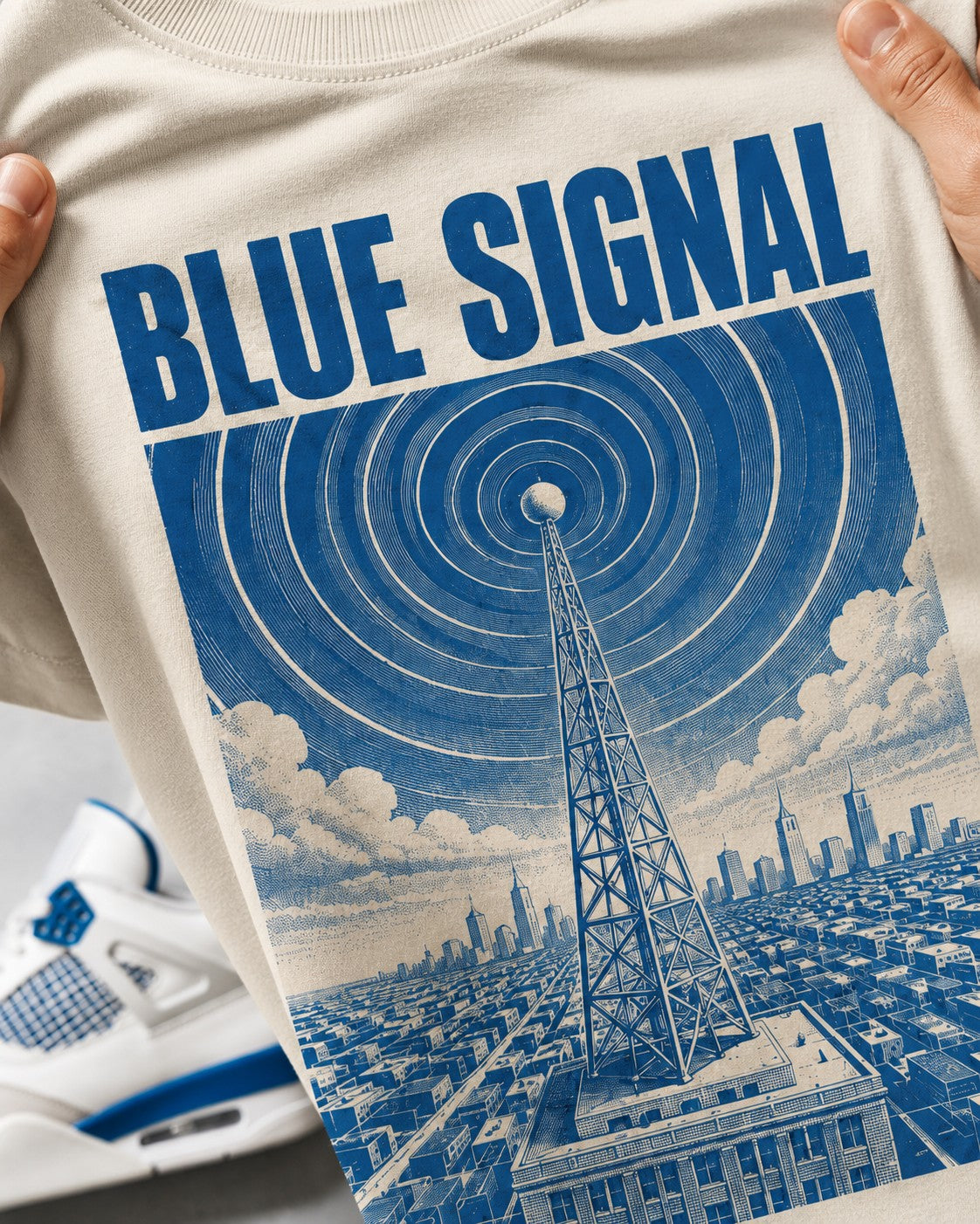 Blue/White Graphic Tee, lifestyle 2