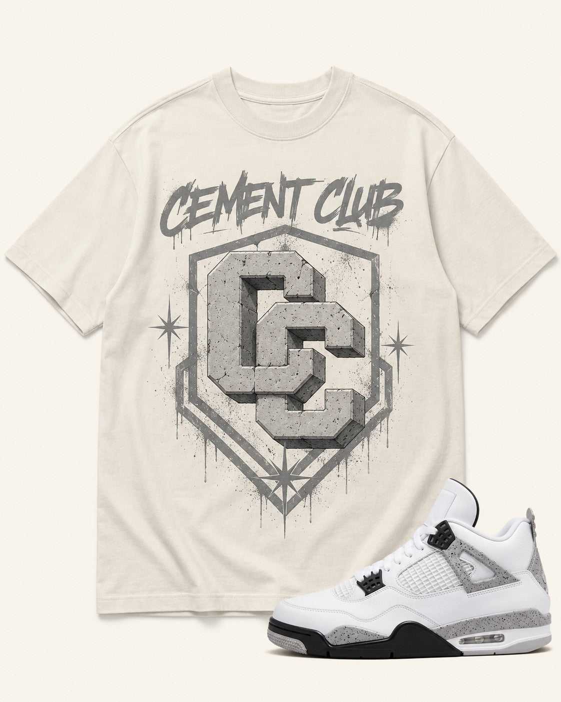 White/Grey Graphic Tee, front