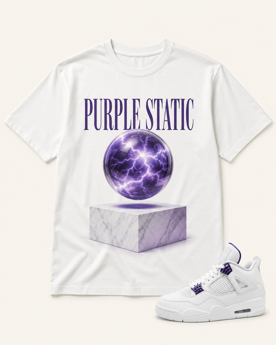 Purple/White Graphic Tee, front