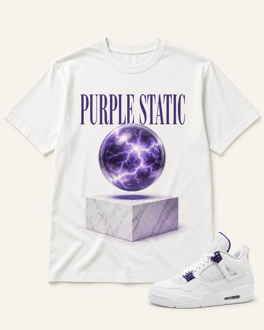 Purple/White Graphic Tee, front