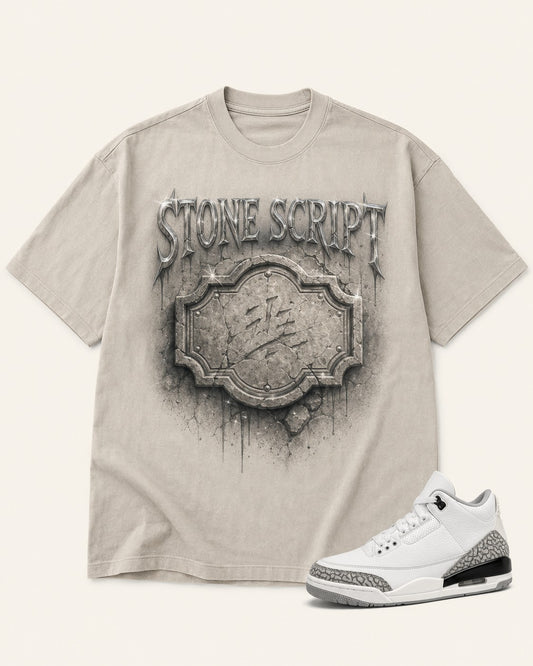 Grey/White Graphic Tee, front