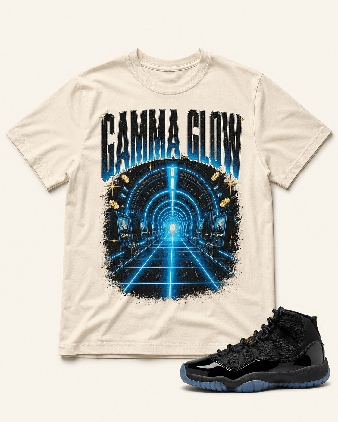 Black/Blue Graphic Tee, front