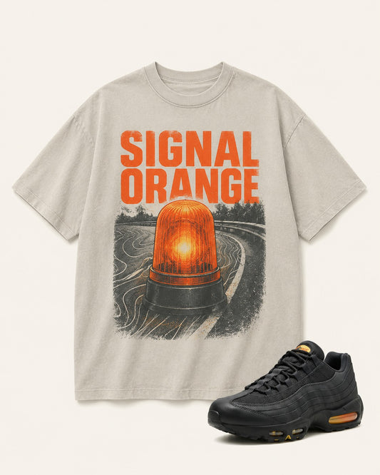 Orange/Grey Graphic Tee, front
