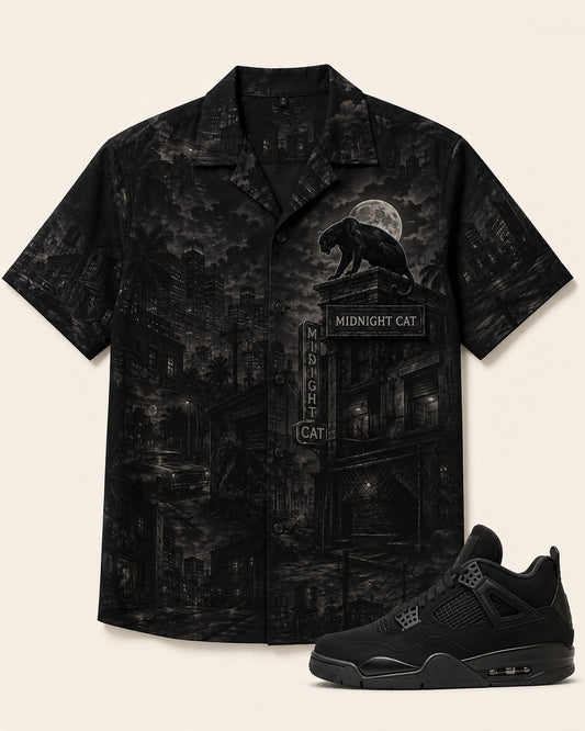Black/Graphite Hawaiian Shirt, front