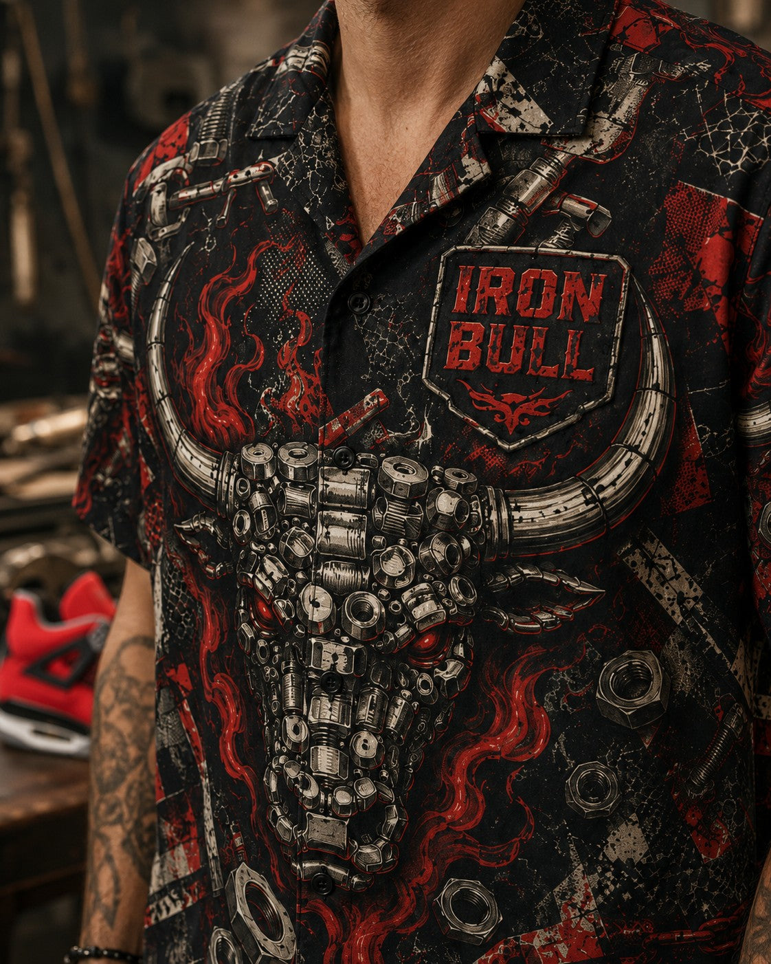 Red/Black Hawaiian Shirt, lifestyle 2