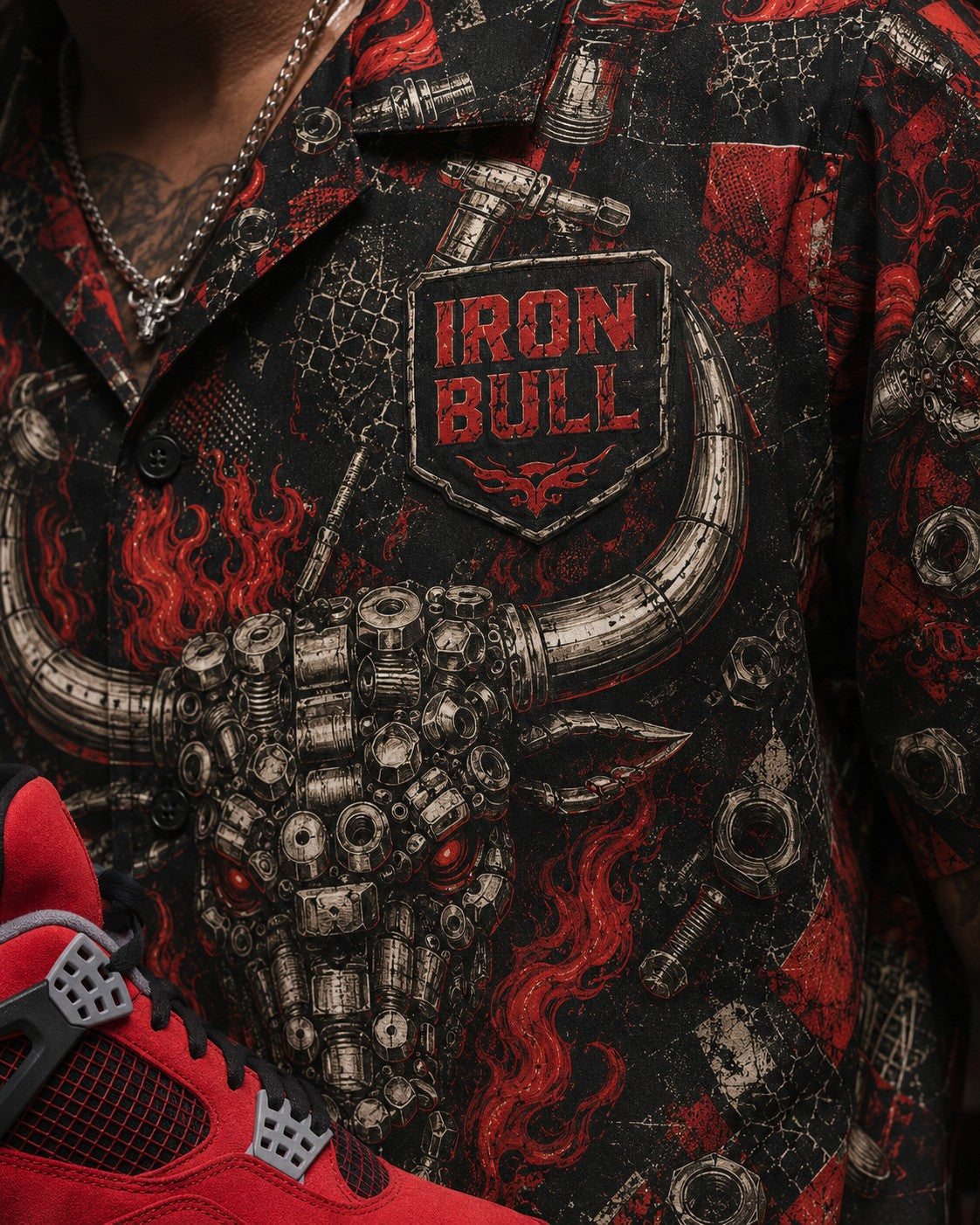 Red/Black Hawaiian Shirt, lifestyle 3