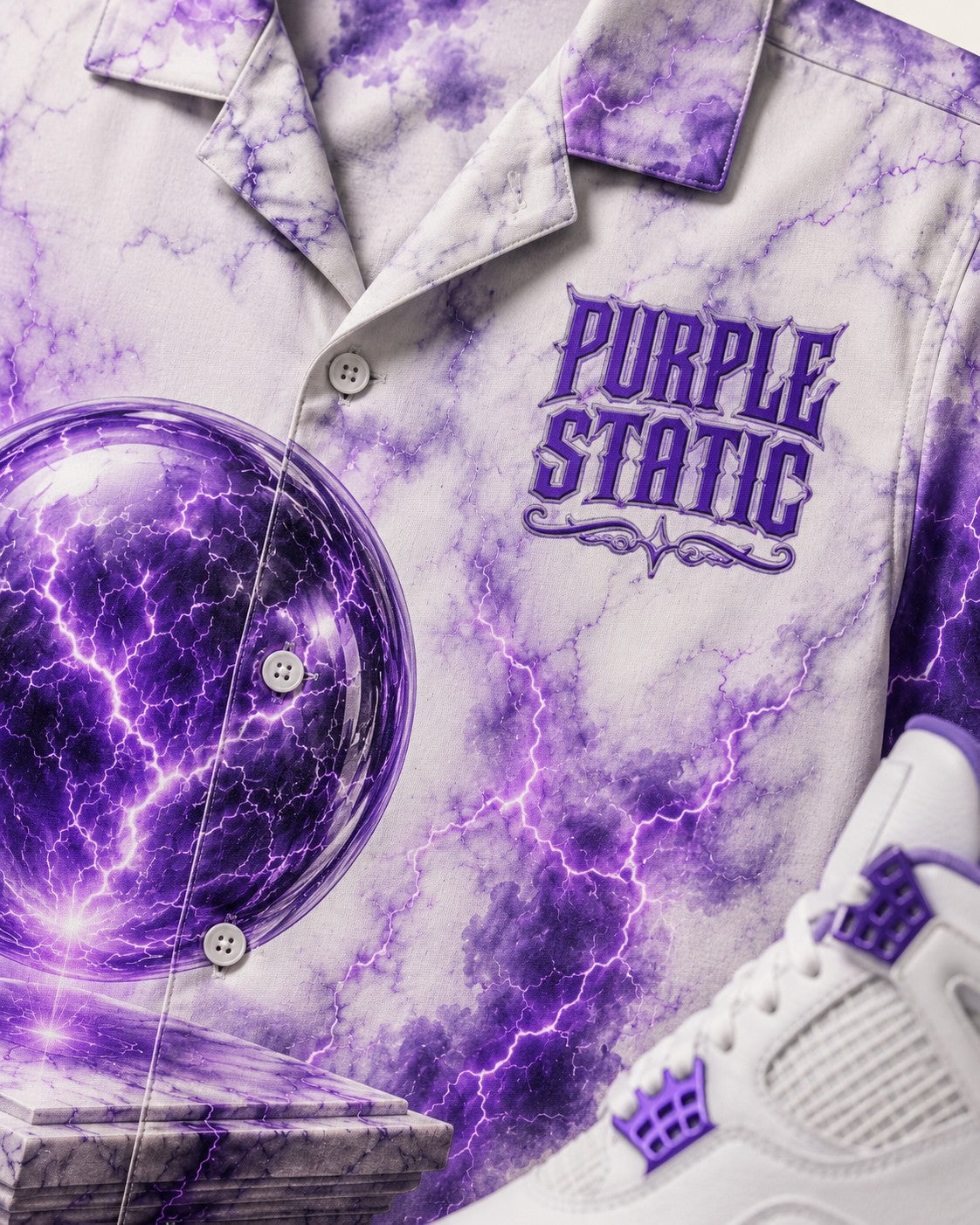 Purple/White Hawaiian Shirt, lifestyle 2