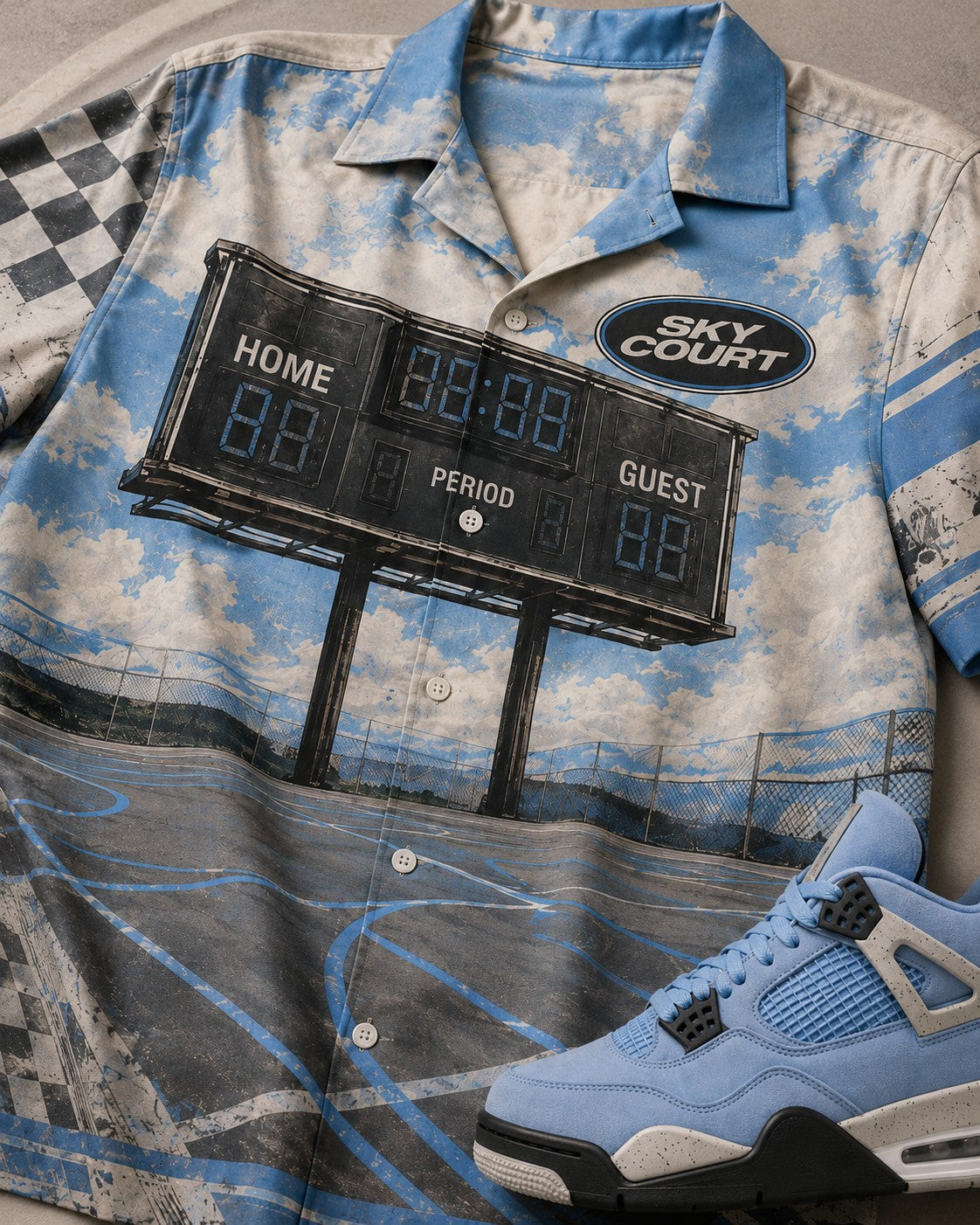 Blue/Grey Hawaiian Shirt, lifestyle 3