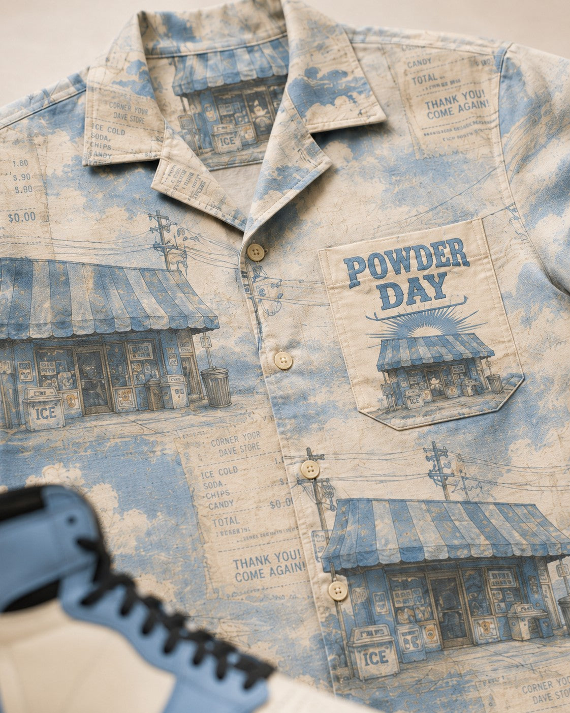 Blue/Cream Hawaiian Shirt, lifestyle 2