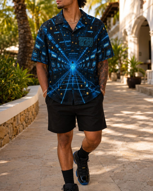 Black/Blue Hawaiian Shirt, lifestyle 1
