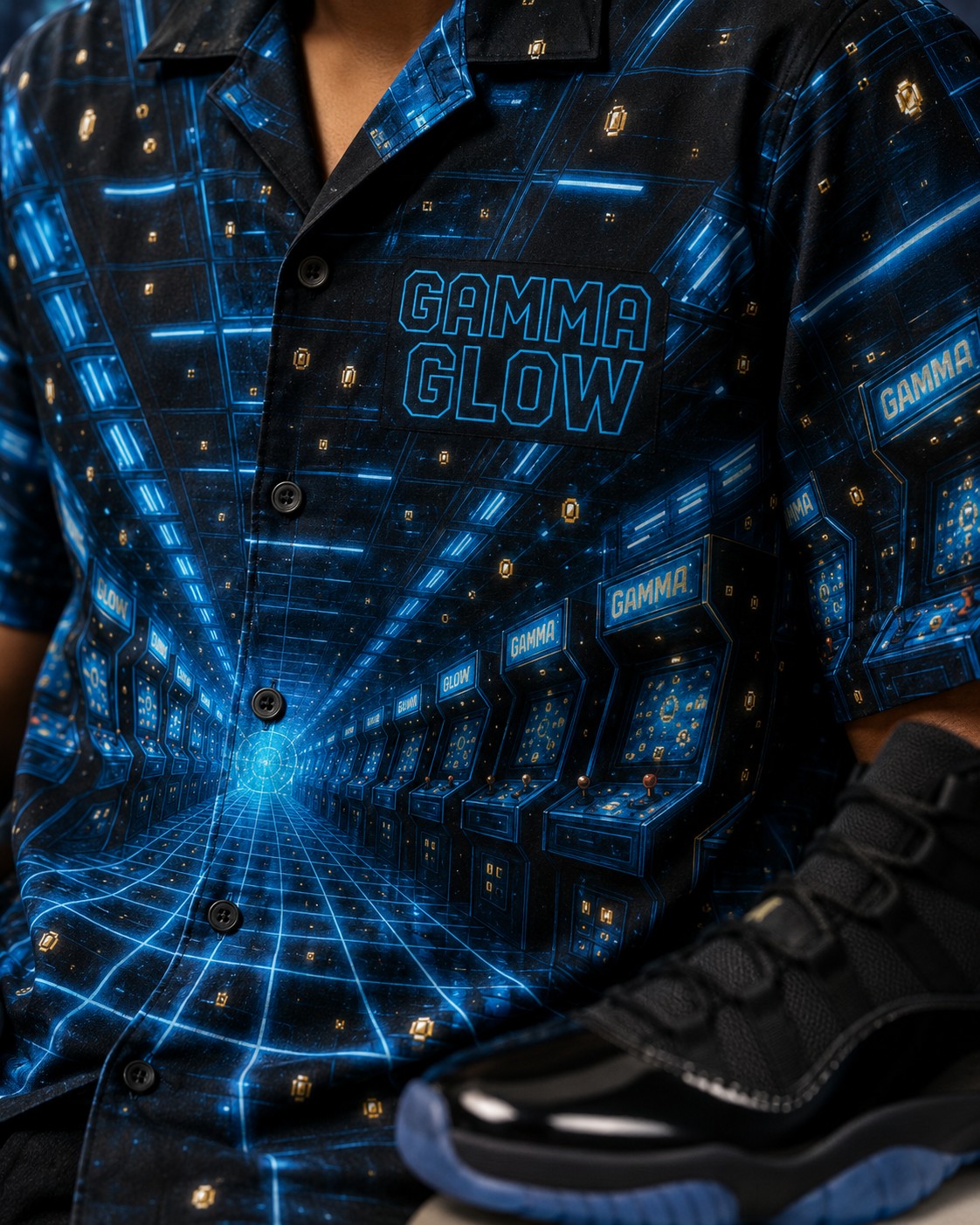 Black/Blue Hawaiian Shirt, lifestyle 3