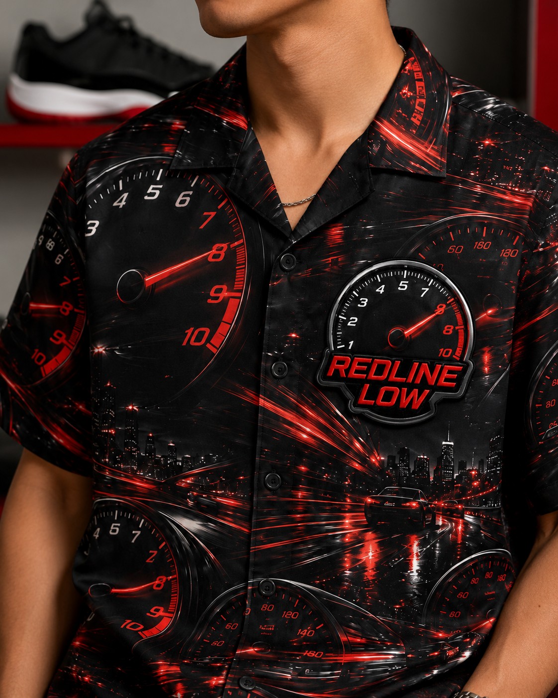 Black/Red Hawaiian Shirt, lifestyle 2