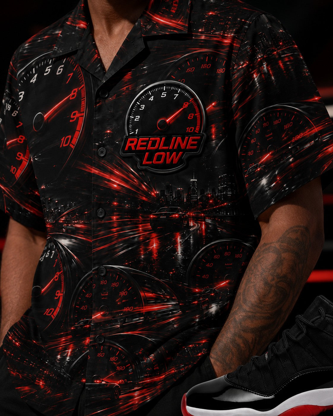 Black/Red Hawaiian Shirt, lifestyle 3