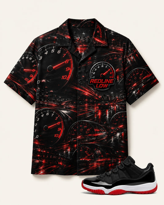 Black/Red Hawaiian Shirt, front