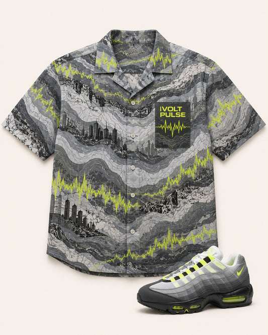 Neon/Grey Hawaiian Shirt, front