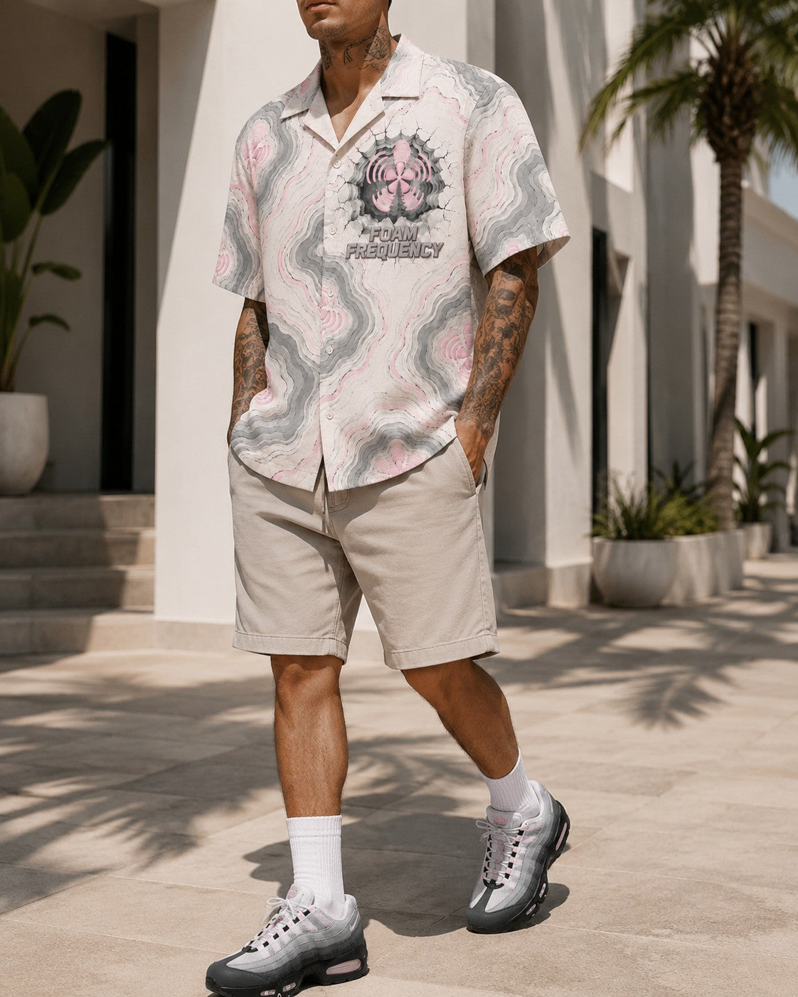 Pink/Grey Hawaiian Shirt, lifestyle 4