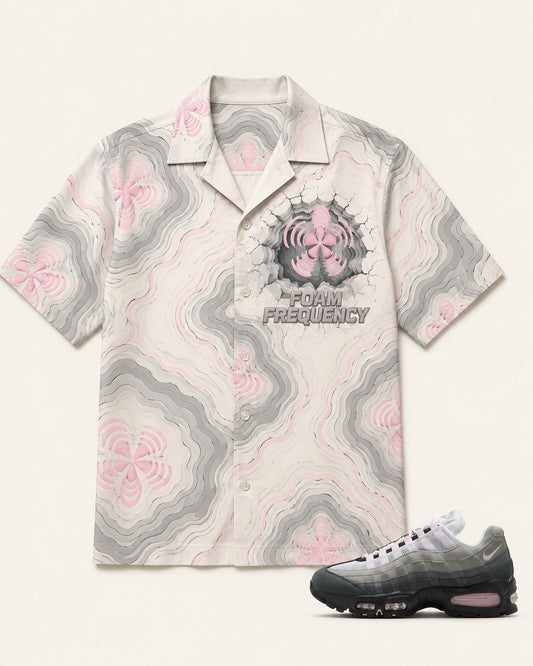 Pink/Grey Hawaiian Shirt, front