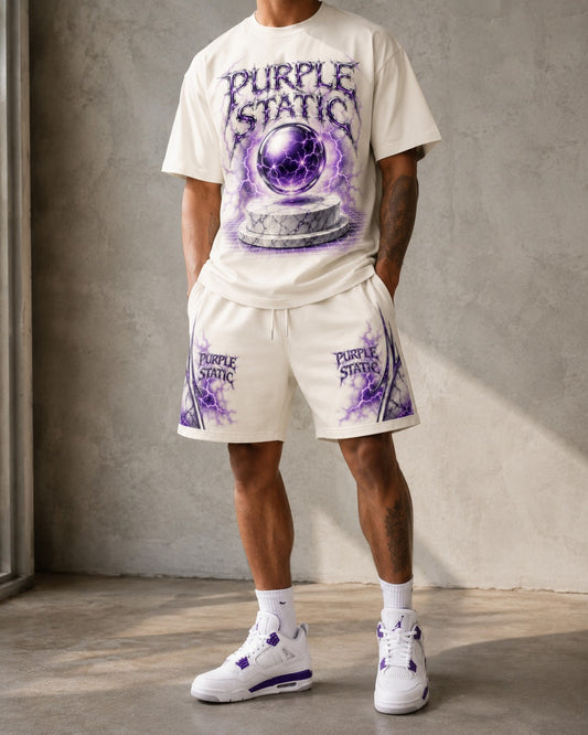 Purple/White Short Set, lifestyle 1