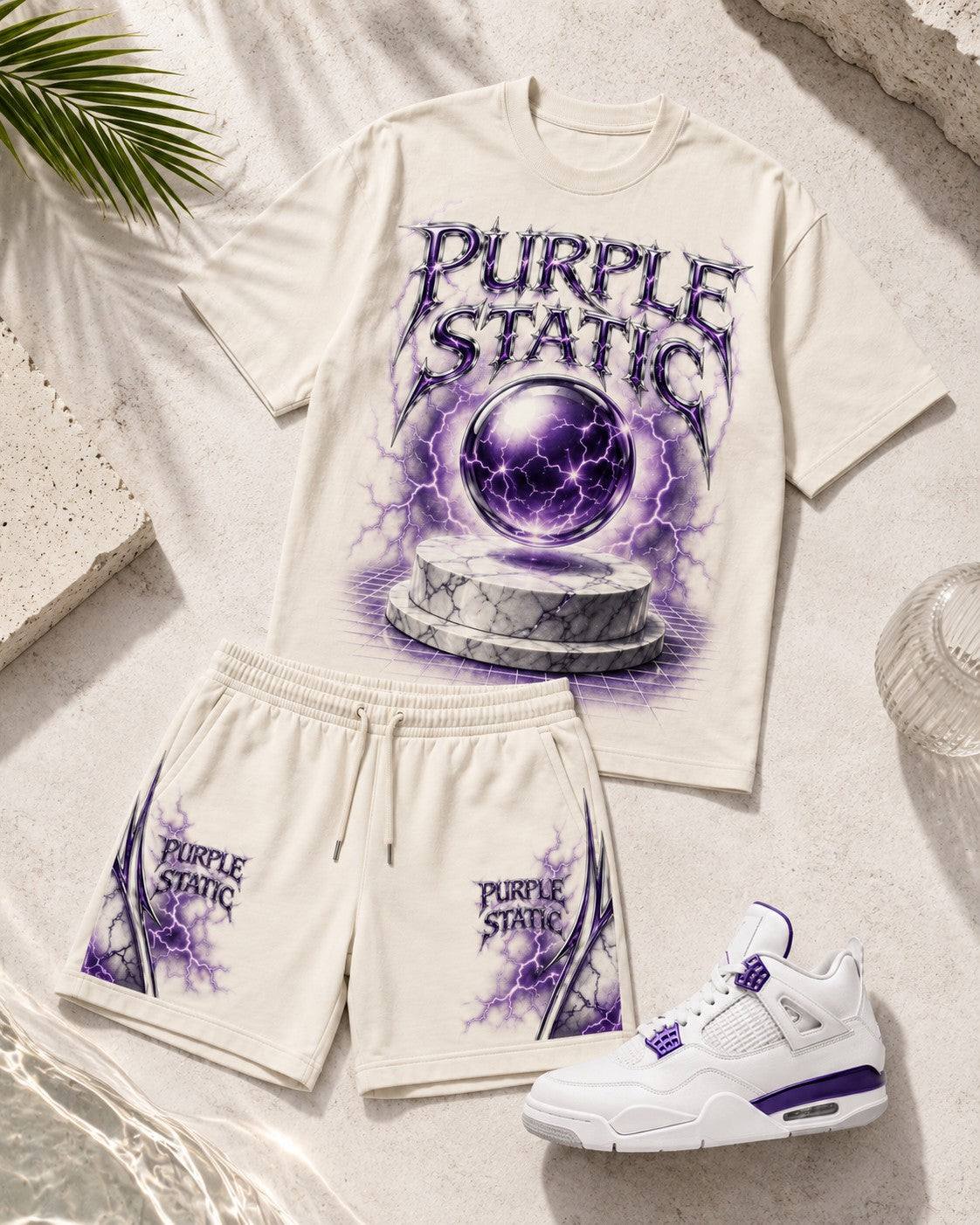 Purple/White Short Set, lifestyle 2