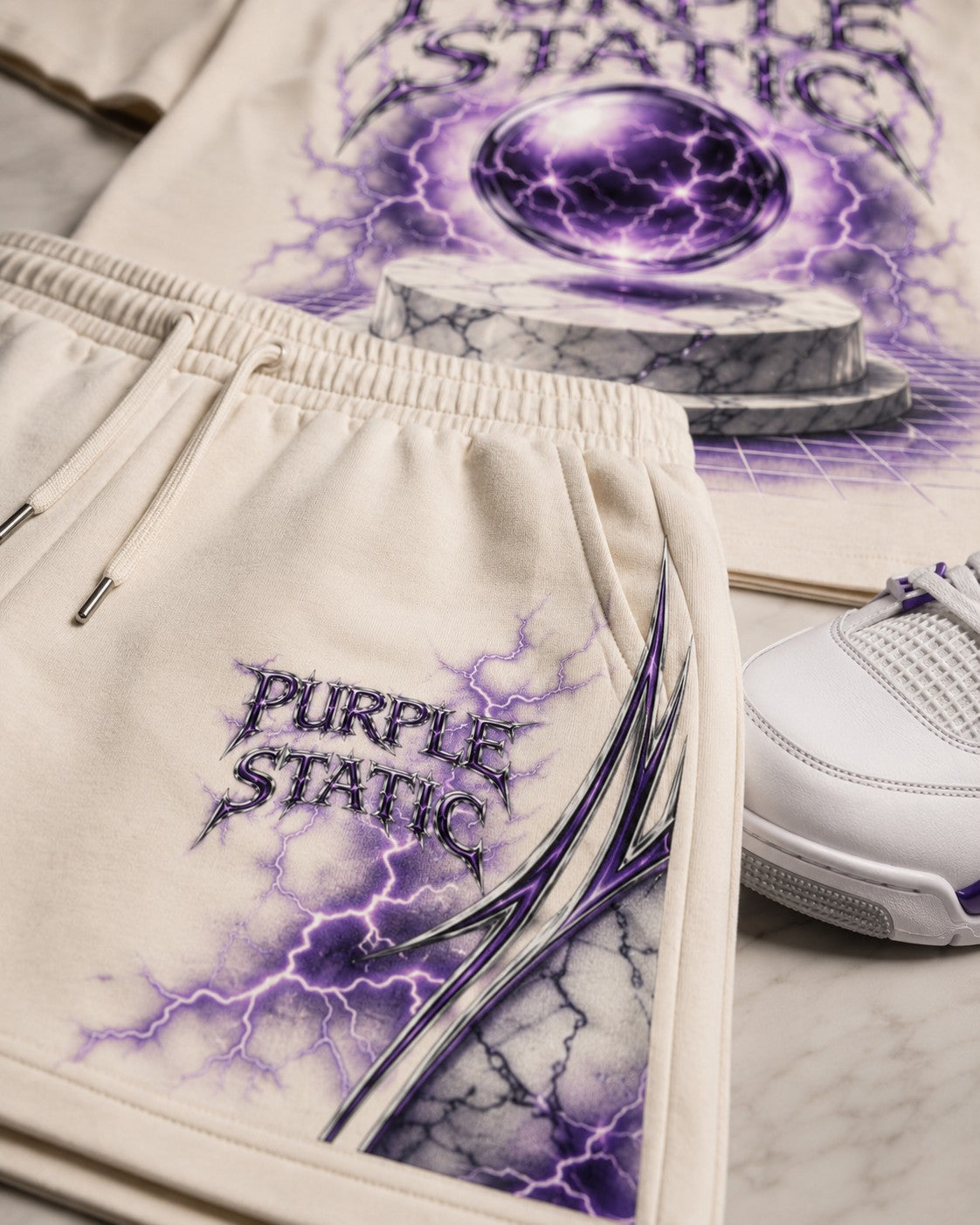 Purple/White Short Set, lifestyle 3