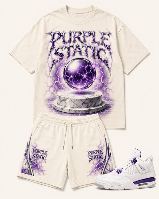 Purple/White Short Set, front