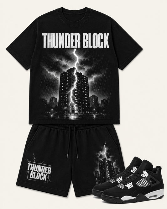 Black/White Short Set, front