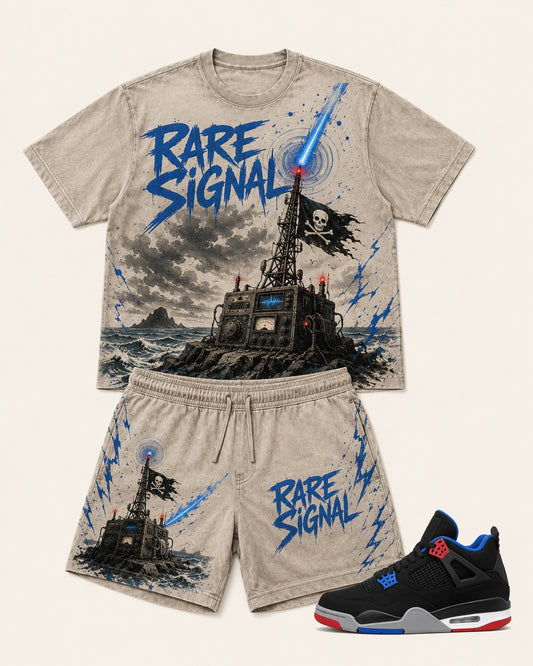 Black/Blue Short Set, front