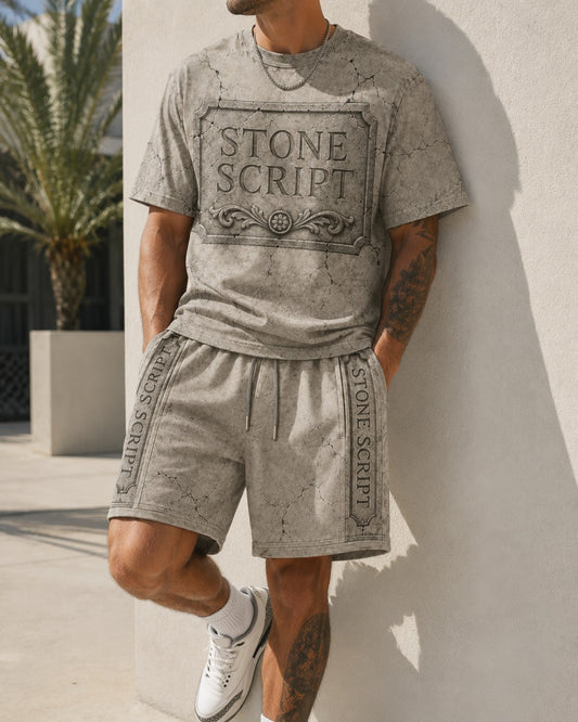 Grey/White Short Set, lifestyle 1
