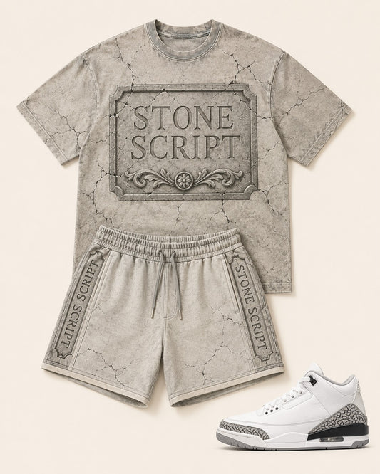 Grey/White Short Set, front