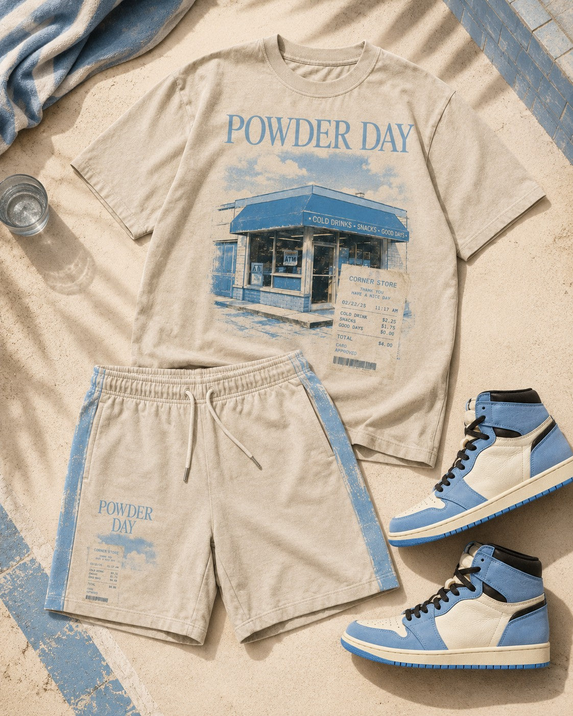 Blue/Cream Short Set, lifestyle 2