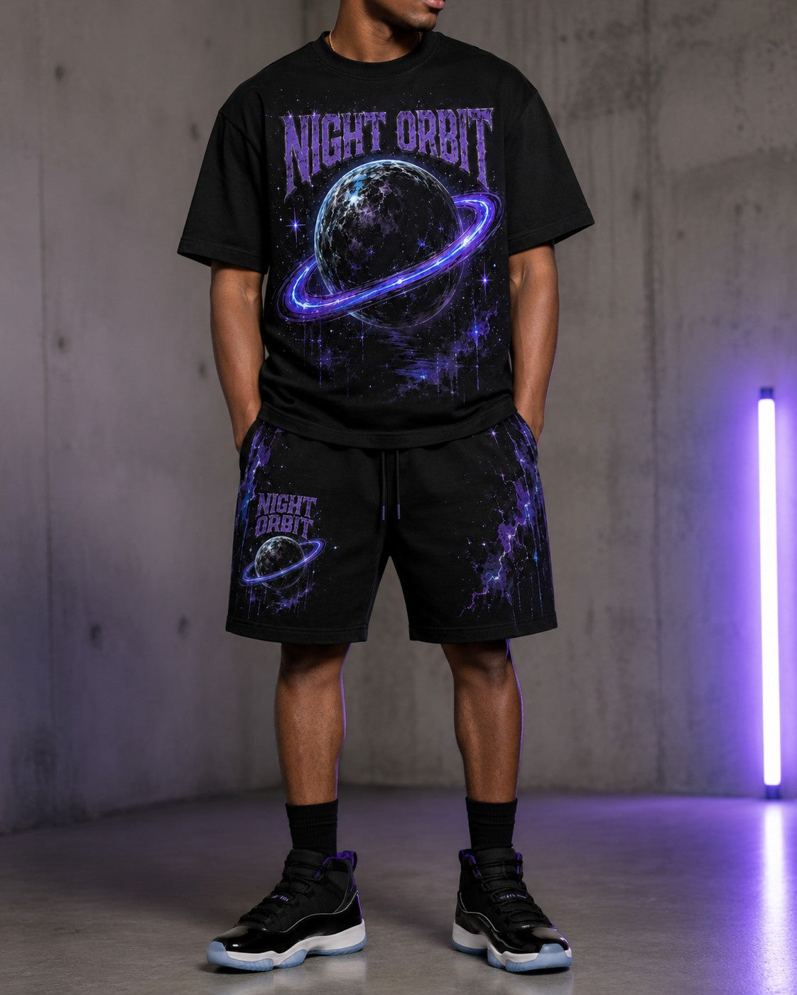 Black/Purple Short Set, lifestyle 1