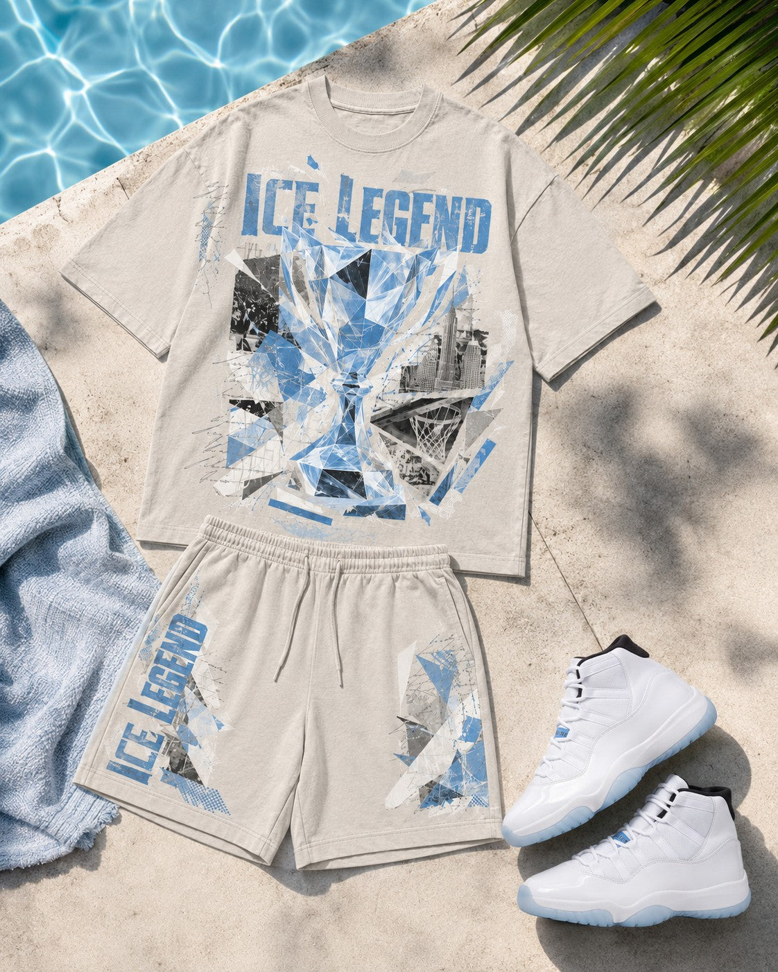 White/Blue Short Set, lifestyle 2