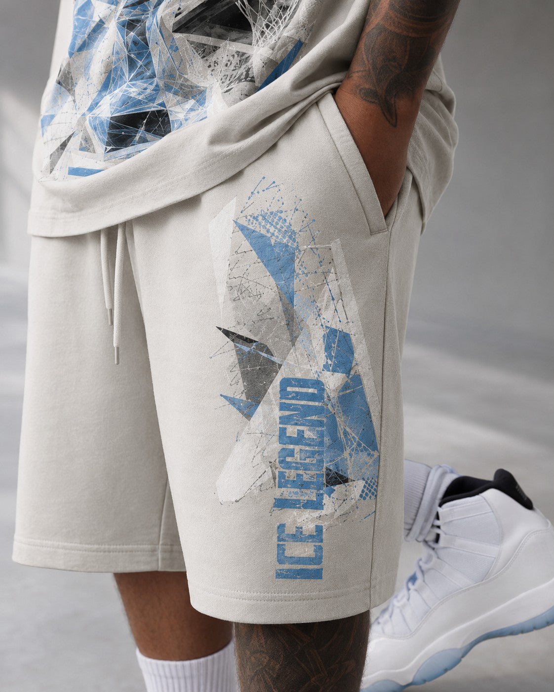 White/Blue Short Set, lifestyle 3