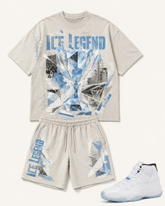 White/Blue Short Set, front