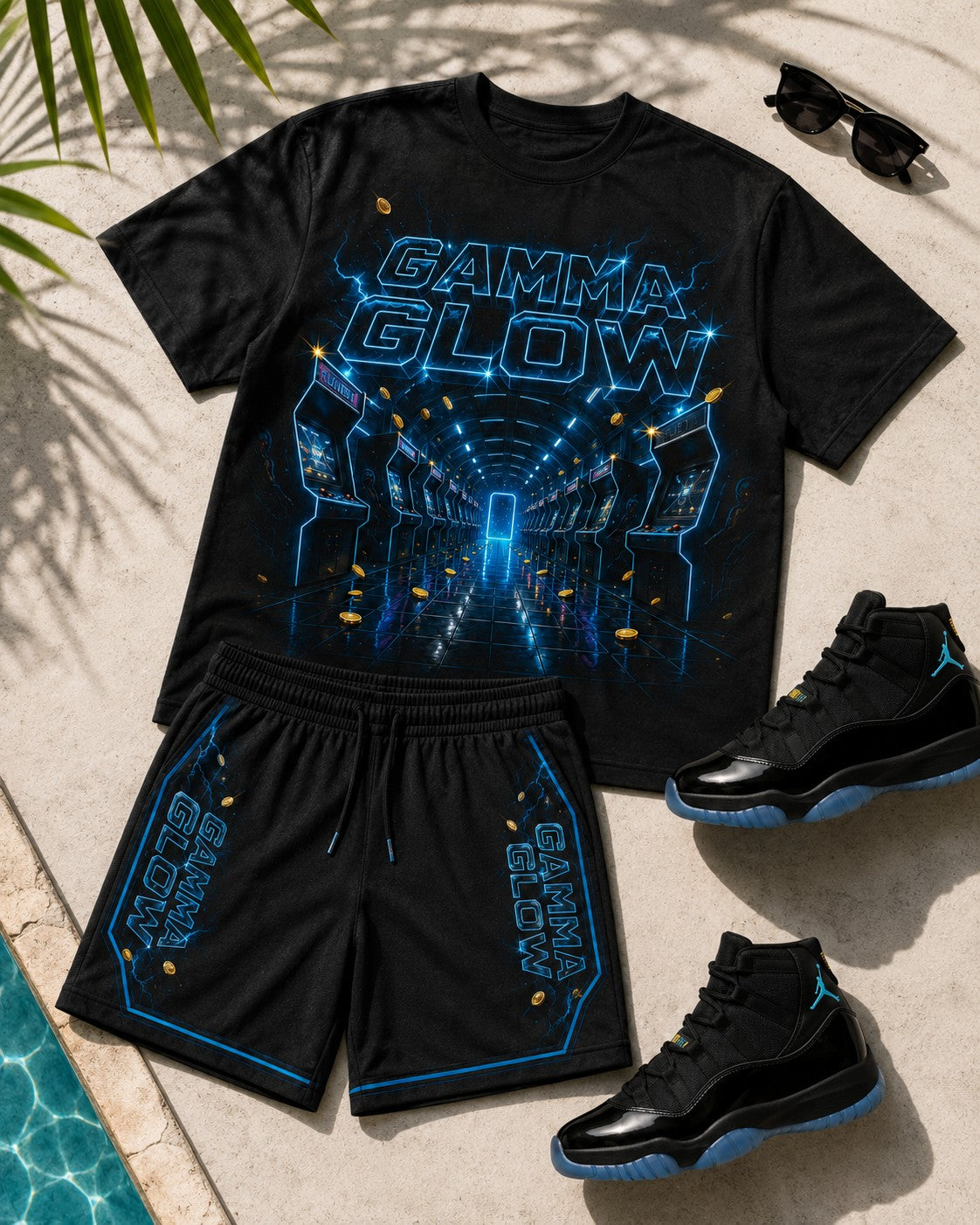 Black/Blue Short Set, lifestyle 2