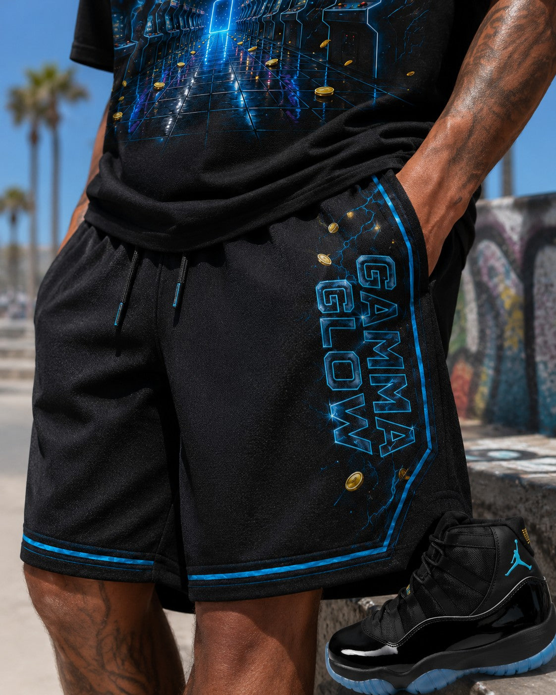Black/Blue Short Set, lifestyle 3