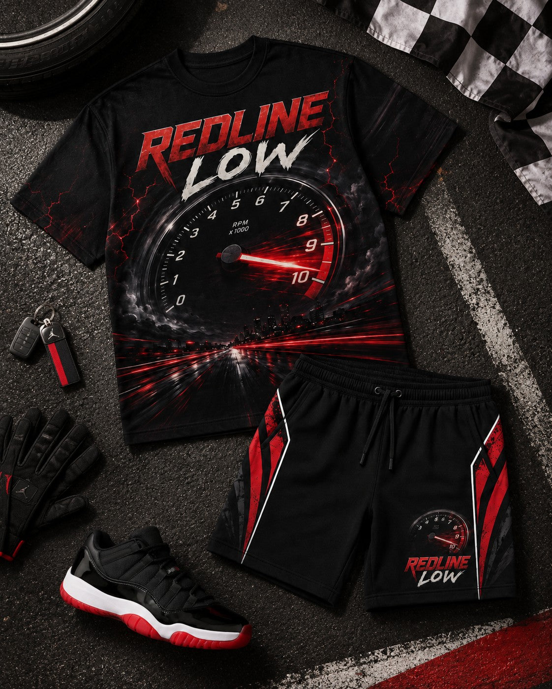Black/Red Short Set, lifestyle 2